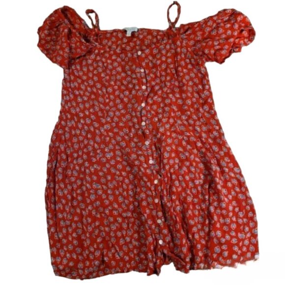 Patrons of Peace Dresses & Skirts - 2 for $20 Patrons of Peace Red Floral Cold Shoulder Dress